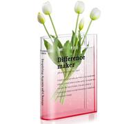 Book Vase For Flowers, Difference Maker Transparent Flower Vase For Home Office Bookshelf Living Room Bedroom Decor,Gifts For Book Lovers.