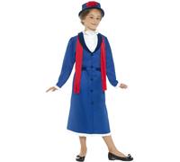Smiffys Victorian Nanny Costume, Blue (Size S)