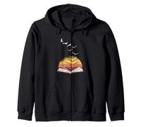 Book Worm Reading Book Nerd Librarian Zip Hoodie