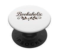 Bookaholic Cute Script Font Reading Lover Bookworm Gift PopSockets Adhesive PopGrip