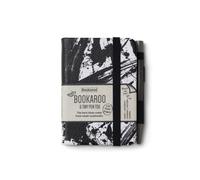 IF Bookaroo Notebook - A7 Pocket and Handbag size Notebook plus Black Ballpoint Pen, 192 pages - Black & White - Splatter