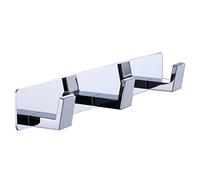 BOOKARROW 3 Bathroom Towel Hooks Wall Mount Screw Foxed Door Hooks Chrome Coatl and Robe Rack in Bathroom or Kitchen 410-3
