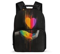 Bookbag Love Heart Bag for Boy Girl 8-16 Years Old School Backpack Colourful Rucksack Travel Multipurpose Backpack Picnic Bag for Boys & Girls