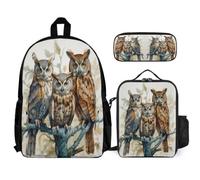 Bookbag Musk Ox 3 Piece Set for Girls Age 11, Book Pack Bull 3D Crackle Print 3 Piece Set Year 1 for Primary Students Weekend Adventures and Sports