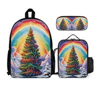 Bookbag Set Cat with Lunch Bag Pencil Case Kitten for Children Age 14 Year 9, Everyday Student Organiser for Weekend Sports and Lessons