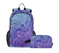 Bookbag With Lunchbox For Girls Indigo Swirl Marble age 8-10 years old | School Bag With Lunch Bag