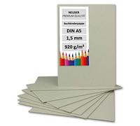 Bookbinding Cardboard, A3 / A4, 1.5 mm, Extra Strong Cardboard Pack of 10 DIN A5 Grey/Brown - 1.5 mm