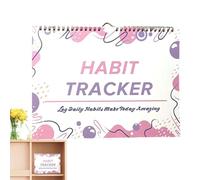Bookbinding Habit Calendar, Habit Planner, Weekly Adult Task Chart, Undated Habit Planner for Health, Fitness & Fina