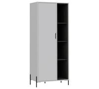 Bookcase 1 Door 7 Shelf White Modern Tall Storage with Metal Legs