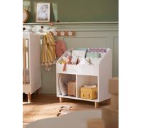 Bookcase - 2 Cubbyholes + Bookshelf, Scallops ecru