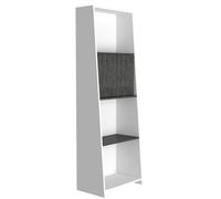 Bookcase 2 Door White Carbon Grey Oak Tall Display Storage Shelving Unit