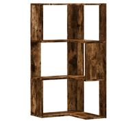 Bookcase 3-Shelf Engineered Wood Smoked Oak 50x50x102 cm Modern Storage Unit pro