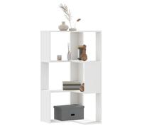 Bookcase 3-Shelf White Engineered Wood 50x50x102 cm Modern Storage Unit for Home