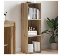 Bookcase 3-Tier Artisan Oak 36x30x114 cm Engineered Wood Slim Display Shelf Fit