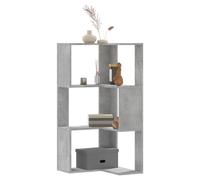 Bookcase 3-Tier Engineered Wood Concrete Grey 50x50x102 cm Modern Storage Shelf