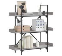Bookcase 3-Tier Grey Sonoma 100x33x108.5 cm Engineered Wood Berkfield Home Grey One Size