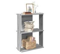 Bookcase 3-Tier Grey Sonoma 60x30x80 cm Engineered Wood Slim Shelf Unit for Home