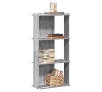 Bookcase 3-Tier Grey Sonoma Engineered Wood 60x30x120 cm Slim Display Home Shelf