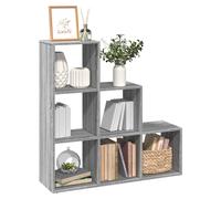 Bookcase 3-Tier Grey Sonoma Engineered Wood 99x29x99cm Room Divider Stair Shelf