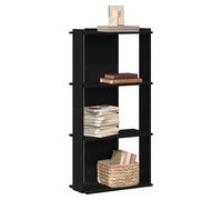Bookcase 3-Tier Slim Black 60x30x120cm Engineered Wood Display Shelf Organizers
