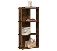 Bookcase 3-Tier Smoked Oak 60x30x120cm Engineered Wood Shelf Unit Ideal For Home