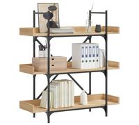 Bookcase 3-Tier Sonoma Oak 100x33x108.5 cm Engineered Wood Berkfield Home Brown One Size
