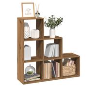 Bookcase 3-Tier Stair-Like Room Divider Engineered Wood Artisan Oak 99x29x99cm.