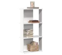 Bookcase 3-Tier White 60x30x120 cm Engineered Wood Display Shelf for Home Decor