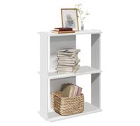 Bookcase 3-Tier White 60x30x80cm Engineered Wood Slim Display Shelf for Living