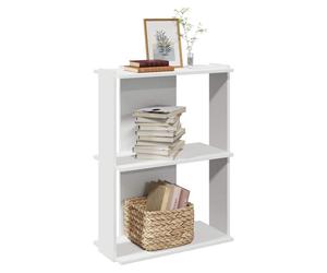 Bookcase 3-Tier White 60x30x80cm Engineered Wood Slim Display Shelf for Living
