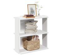 Bookcase 3-Tier White Engineered Wood 60x30x60cm Slim Display Shelf for Books NZ