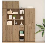 Bookcase 30 x 42.4 x 185.2 cm Engineered Wood Artisan Oak 2 Drawers Minimal Slim