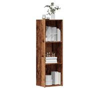 Bookcase 36x30x114 cm Old Wood Engineered Wood 3-Tier Slim Display Shelf Accent