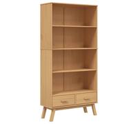 Bookcase 4-Tier Bookshelf Storage Side Cabinet Cupboard Solid Wood Pine vidaXL