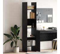 Bookcase 40x35x180cm Black Oak Engineered Wood 5 Shelves Modern Tall Unit Sturdy