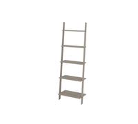 Bookcase 5 Shelf Ladder Storage Tall Grey Wax Pine Wood Display Unit
