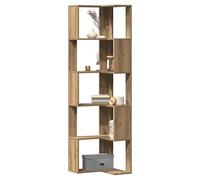 Bookcase 5-Shelf Oak Engineered Wood 50x50x179cm Slim Modern Storage UnitforHome