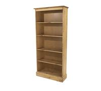 Bookcase 5 Shelf Tall Antique Waxed Pine Farmhouse Wooden Display Storage Unit