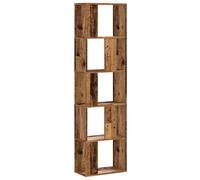vidaXL Bookcase 5-Tier Bookshelf - Black Oak, Engineered Wood, 45 x 23.5 x 162.5 cm