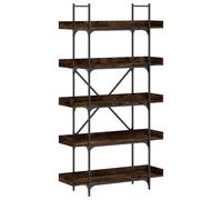 vidaXL Bookcase 5-Tier Bookshelf Storage Cabinet Grey Sonoma Engineered Wood