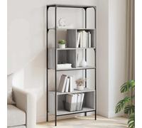 (grey sonoma) vidaXL Bookcase 5-Tier Bookshelf Storage Rack Side Cabinet Engineered Wood
