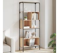 Bookcase 5-Tier Bookshelf Storage Rack Side Cabinet Engineered Wood vidaXL
