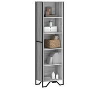 Bookcase 5-Tier Grey Sonoma 50x31x169cm Engineered Wood Metal Feet Slim & Sturdy