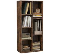 Bookcase 50x24x106cm Rustic Brown Particleboard 7-Cube Industrial Shelf Panel XL