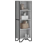 Bookcase 50x31x137.5cm Grey Sonoma Engineered Wood 4-Compartment Metal Feet Slim
