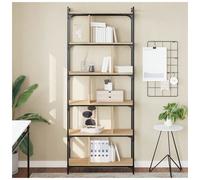 Bookcase 6-Tier Sonoma Oak Engineered Wood 76x32x192 cm Modern Display Sturdy XL