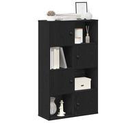 Bookcase 60x24x101.5cm Black Oak Engineered Wood 3-Compartment Storage Anti-tip