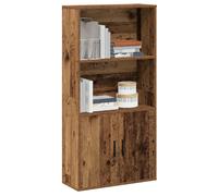 Bookcase 60x24x120cm Old Wood Engineered Wood 2 Shelves 2 Door Storage for Home