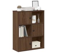 Bookcase 60x24x76.5 cm Brown Oak Engineered Wood Storage Cabinet Slim 4Cube Unit