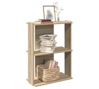 Bookcase 60x30x80cm Sonoma Oak Engineered Wood 3-Tier Compact Storage Shelf Unit